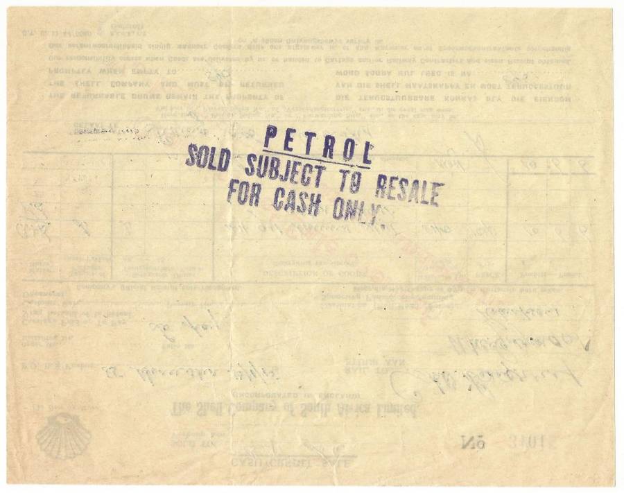 Union of SA-The Shell Company of South Africa Limited- Cash Receipt-1945-No 31015