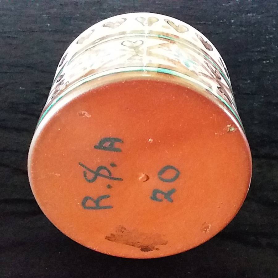 Brown- Pottery-Coffee Container. Cork lid