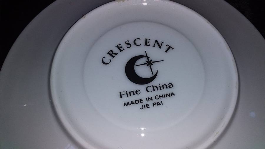 Cup and Saucer-Crescent-Fine China-Made in China-JIE PAI-Mix and Match