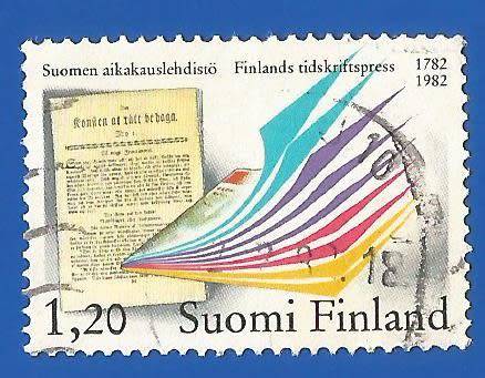 Finland 1982 The 100th anniversary of the periodical press -Used-1982-Single Stamp- Thematic-Symbol