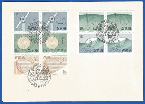 Sweden-FDC-1980 Renewable Sources of Energy pairs -Used-Collectable-Thematic-Symbol-Technology