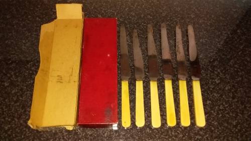 Joseph Rodgers and Sons BOX -SHEFFIELD-Cutlery-6 x Knives-Collectable-Vintage