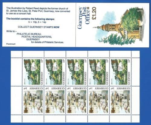 Guernsey 1984 Daily Stamps -MNH-Thematic-Flora-Scenery-Painting-Buildings