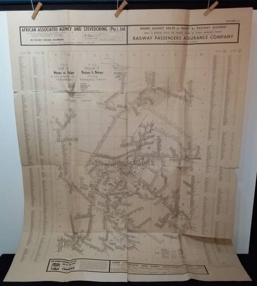 1962 S.A.R Diagram Of Stations and Sidings-Showing Transhipping Stations