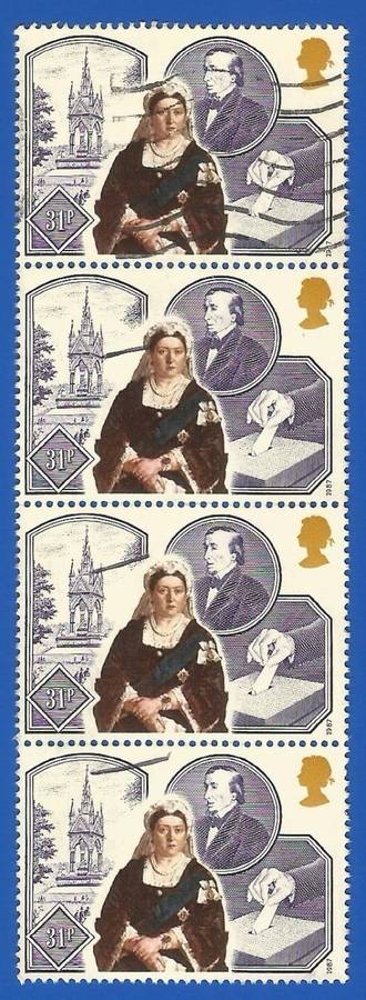England 1987 The 150th Anni of the Accession of Q Vic. -Used-Cancel-Thematic-Symbol-Famous People