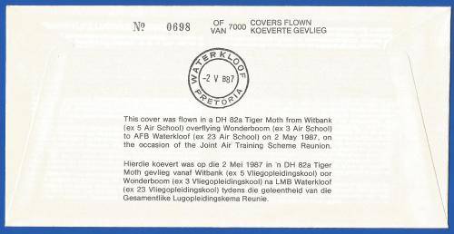 South African Air Force-FDC-Cover-No29b-Signed-1987-No698of7000-Thematic-Military-Plane-Air Force