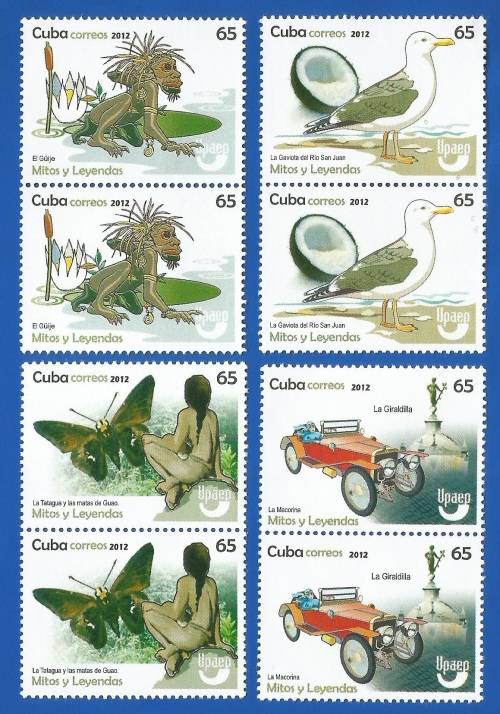 Cuba 2012 America UPAEP - Myths & Legends -MNH-Thematic-Culture-Birds-Fauna-Vehicle