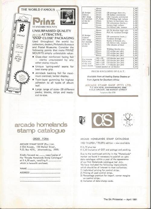 SA Philatelist Magazine-May-1982-Vol 58 No5-Pg145-176(Magazine was Folded in Half)