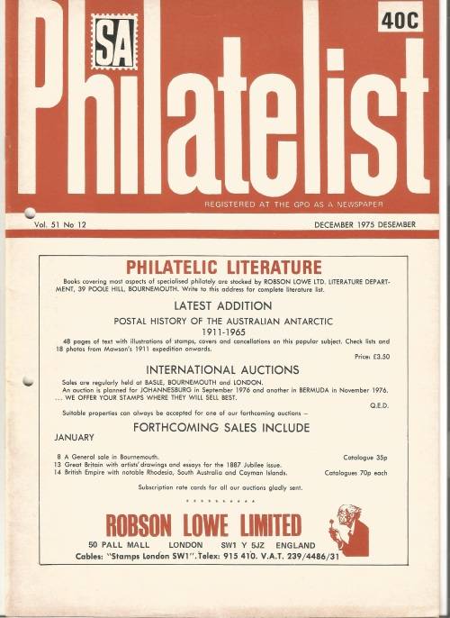 SA Philatelist Magazine-December-1975-Vol 51 No12-Pg297-320(Magazine was Folded in Half)