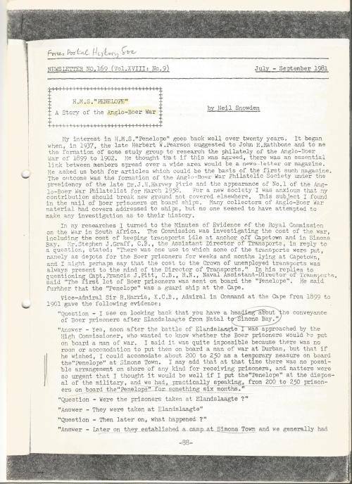 Reference Material-Philately-A Story of the Anglo Boer War-7xPages-ENG-History-Photocopies
