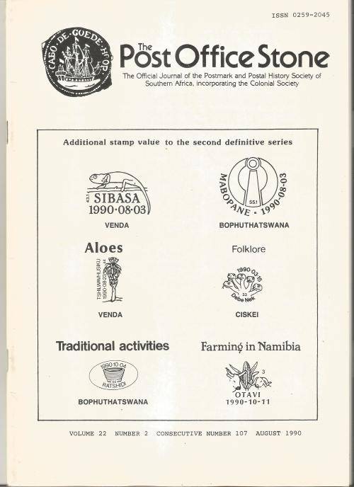 The Post Office Stone Magazine-August 1990-Volume 22- No2-Pg1-40