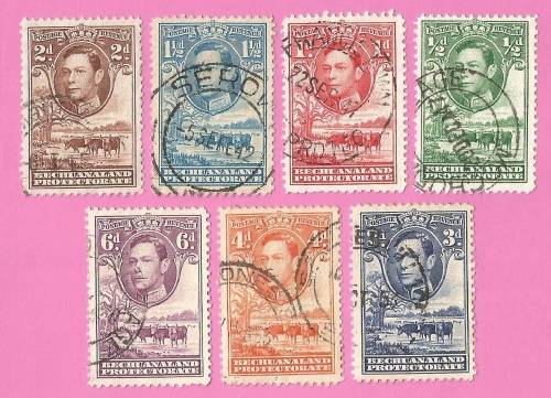 Bechuanaland Protectorate-Used-1938-SACC113-119-Postage-Revenue Issue KGVI-Thematic-Famous Person