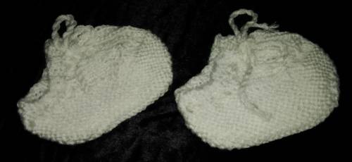 Handmade White Christening Jacket & Booties for Newborn
