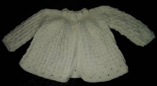 Handmade White Christening Jacket & Booties for Newborn