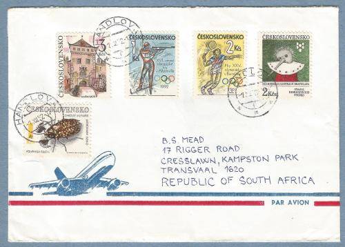 Czechoslovakia mixed use of single stamps