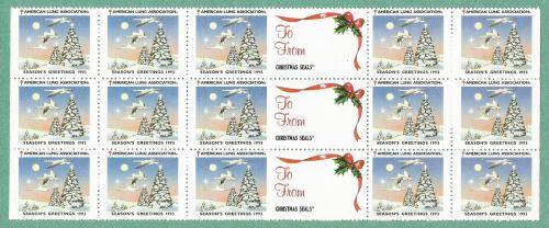 1993 WX318-MNH-USA-Christmas Seals/Stamps-Block