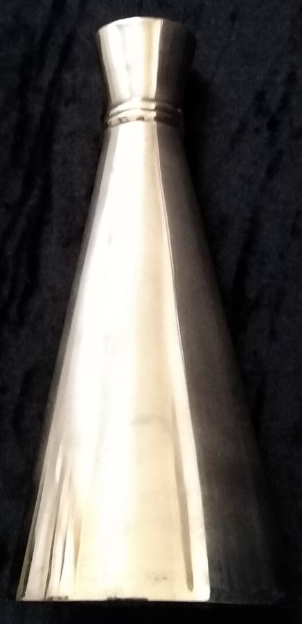 Silver coloured Vase 16.5cm high