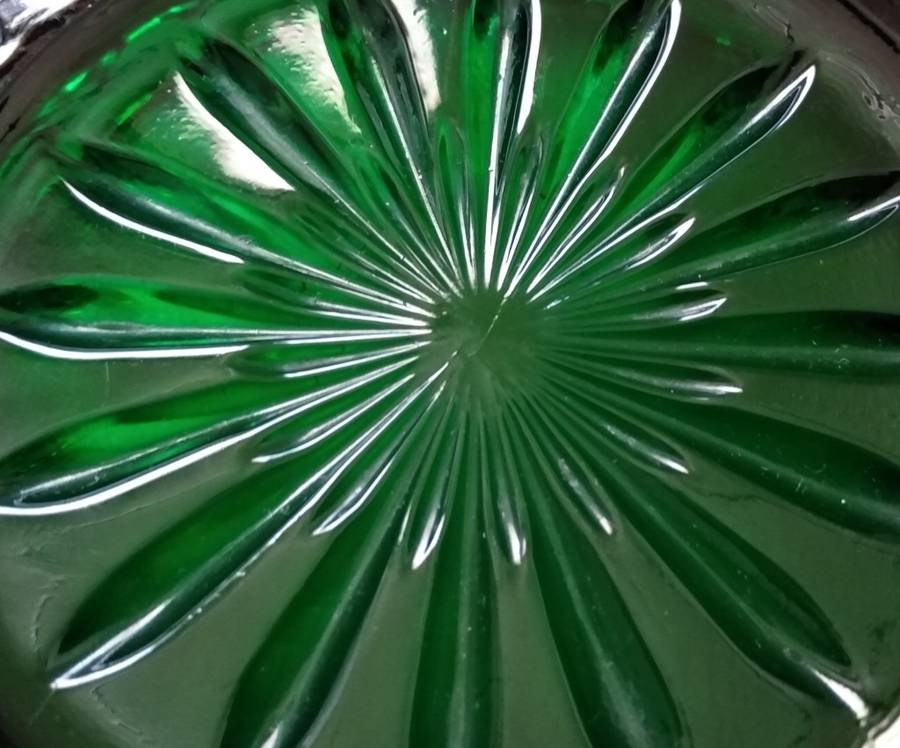 Heavy Green Glass Ashtray
