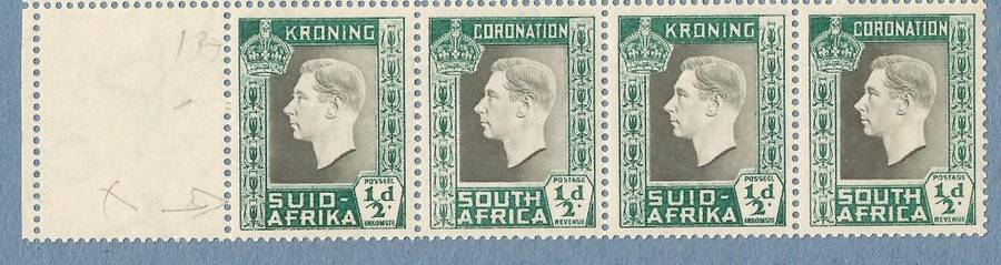 Union of SA KGVI Coronation 1937 SACC70 -MNH-Thematic-Famous Person Varieties