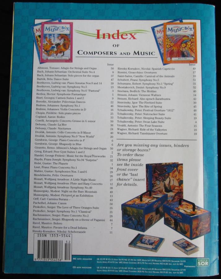 1996-Collectible-The Magical Music Box-No52-Magazine + CD. The Little Soldier. Sold As Is.