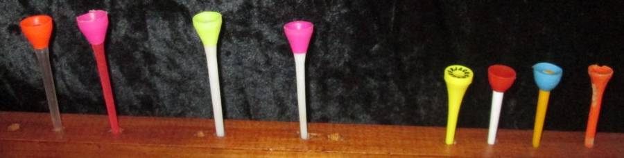 Sport-Golf Ball Collection-Memorabilia Homemade Stand with 35 Golf Balls from different competitions