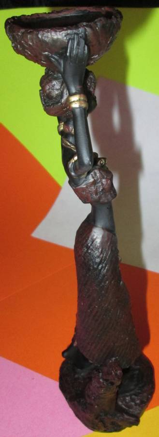 Home Decor-Collectable African Female Figure made from Resin-Chipped.