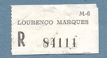 Registration Label-Lourenco Marques R 84111