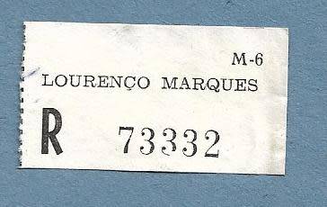 Registration Label-Lourenco Marques R 73332