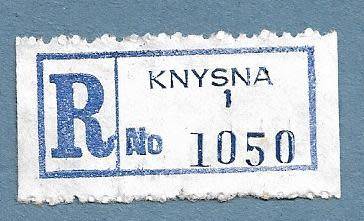 Registration Label-Knysna 1-R 1050