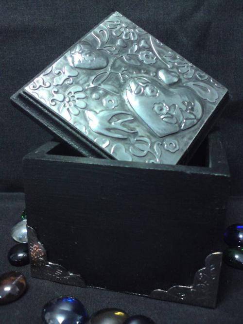 Valentines Gift for Her -  Handcrafted Jewel Box  by Hanli with Pewter