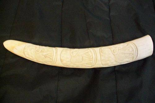 Carved Ivory Tusk (1) See Listed Detail and second matching tusk also on offer