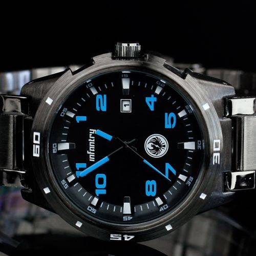 INFANTRY Corps Mens Russia Quartz Sport Army Wrist Watch Stainless Steel