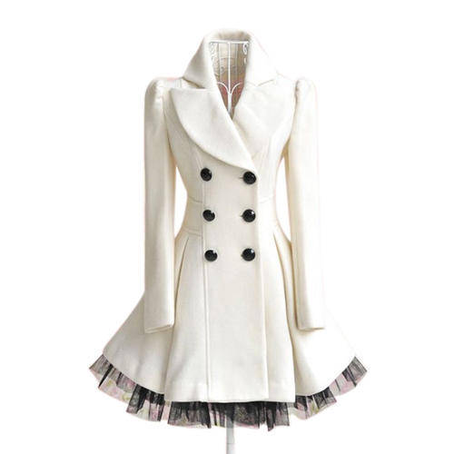 **LOWEST PRICE** Women's Twill Yarn Double-Breasted Woollen Coat