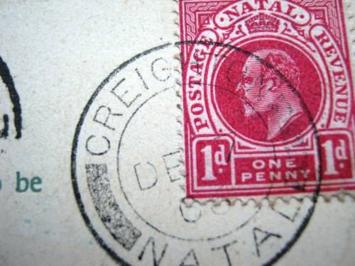 POSTAL HISTORY - PIETERMARITZBURG 1906  POSTCARD WITH CREIGHTON POSTMARK