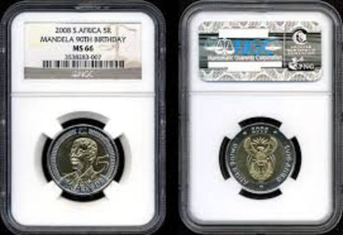 MANDELA 2008 90TH BIRTHDAY MS66  R5 COINS - NGC GRADED