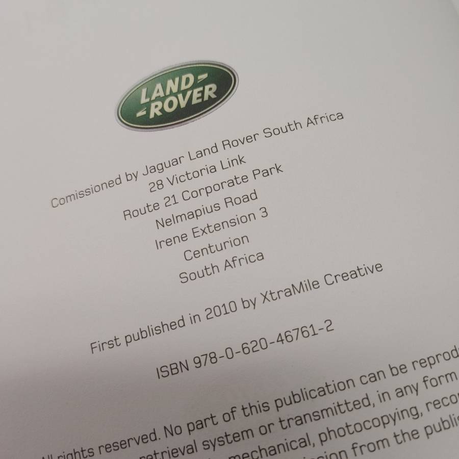 Land Rover South Africa Hard Cover Book