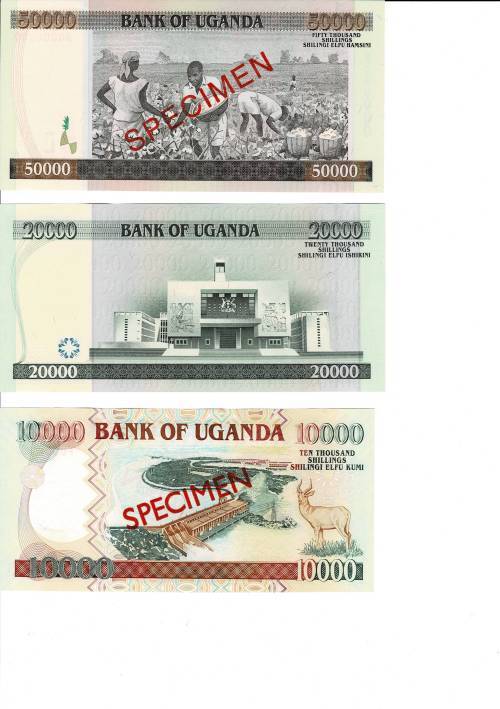 UGANDA speciman set 2003 to 2009 Perfect UNC condition RARE