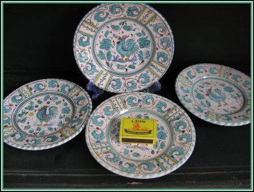 Deruta hand painted pottery 4 SIDE PLATES 15.5cm