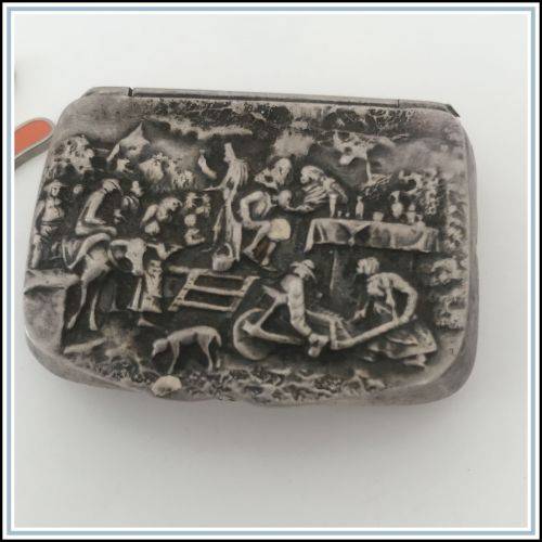 Antique pill or snuff box. Denmark Sterling.