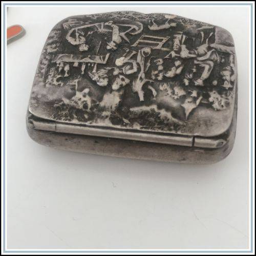 Antique pill or snuff box. Denmark Sterling.