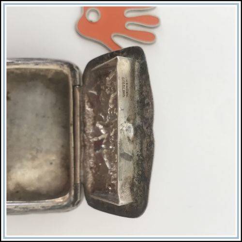 Antique pill or snuff box. Denmark Sterling.