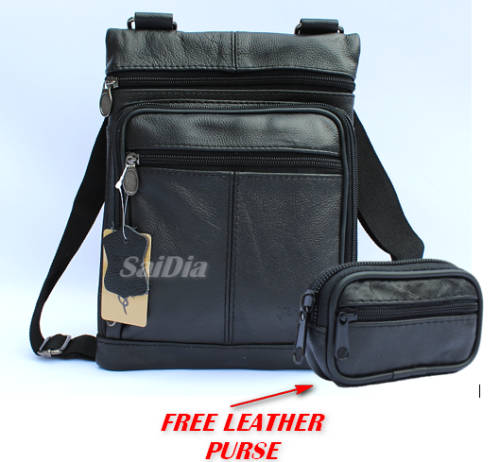 SMART SLIM-LINE GENUINE LEATHER SHOULDER / MESSENGER BAG WITH FREE GIFT