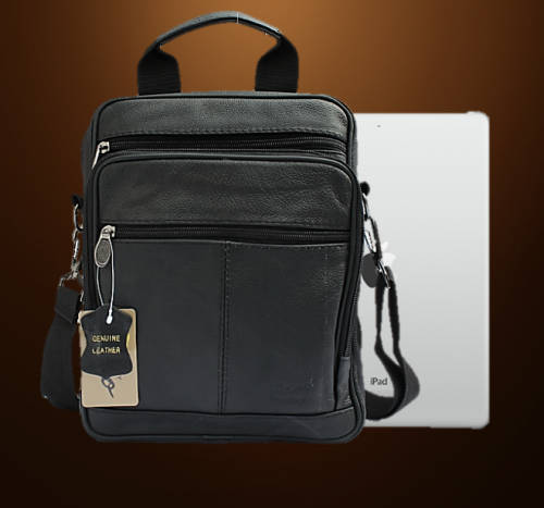 GENUINE LEATHER SHOULDER / MESSENGER BAG FOR 10 INCH TABLET