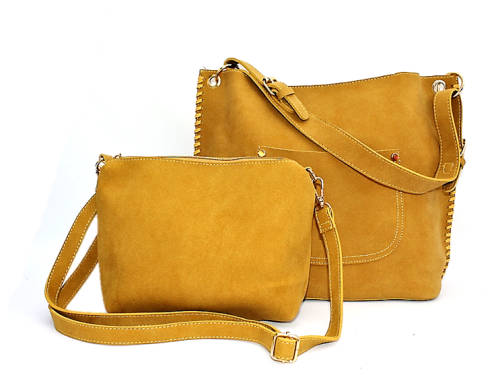 2 in 1 Faux Suede Tote Bag and Vanity