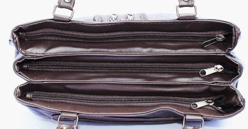 Genuine leather handbag in Burgandy Brown