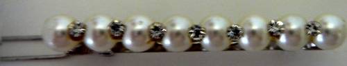Diamante Hair Clip set with Simulated Pearls