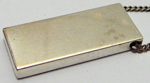 Vintage Sterling Silver Bar Pendant on Silver Chain