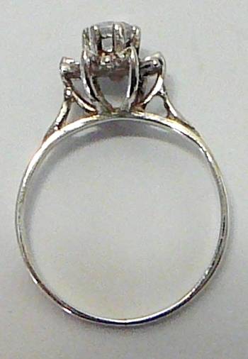 Sterling Silver Ring set with a CZ in a Flower Shaped Setting