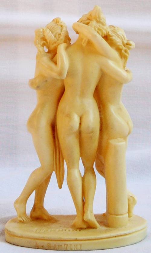 An Alabaster Carving of The Three Graces by A. Santini