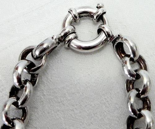A Large Link Sterling Silver Neck Chain
